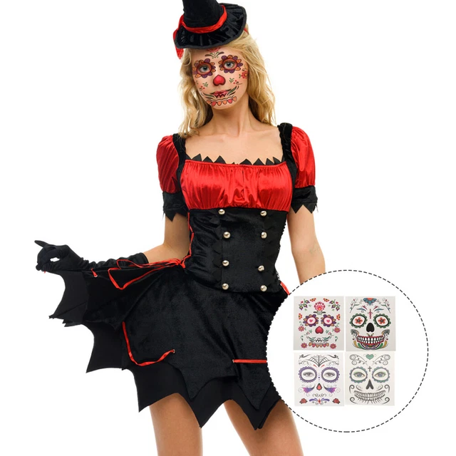 8 Sheets Visage Dhalloween Stickers Etiquette Autocollante Dessin Animé