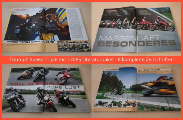Triumph Speed Triple mit 120PS Literaturpaket - 8 komplette Zeitschriften