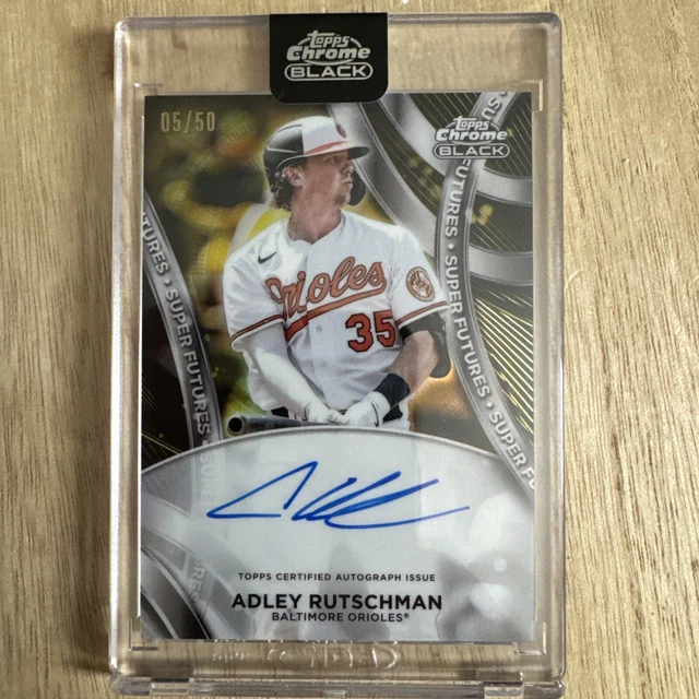 2025 TOPPS CHROME Black Adley Rutschman Super Futures GOLD Auto 05