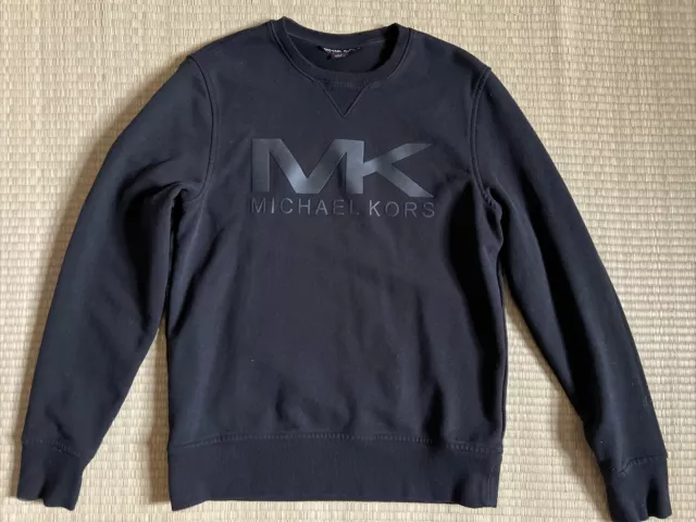 Michael Kors Men’s Pullover Sweatshirt Logo Black Long Sleeve Medium