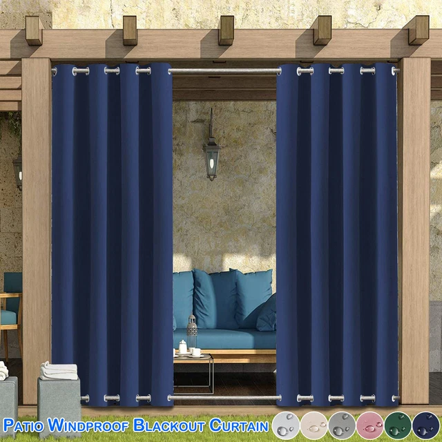 Outdoor Curtains Pergola Patio Waterproof Windproof Gazebo Drape Eyelet Drapes