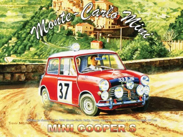Mini Cooper S Monte Carlo Metall Wandschild (2 Größen - klein/groß)