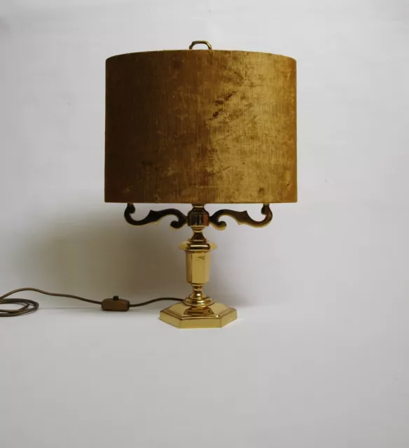 Grosse Französische Bouillotte Lampe Empire Stil Messing Messinglampe Tischlampe