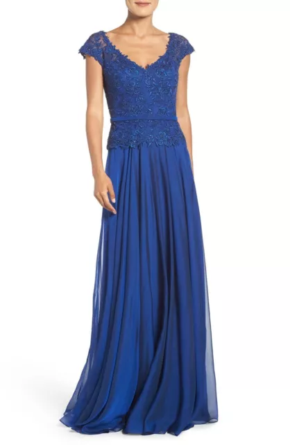 La Femme Embellished Lace & Chiffon Gown (size 20)