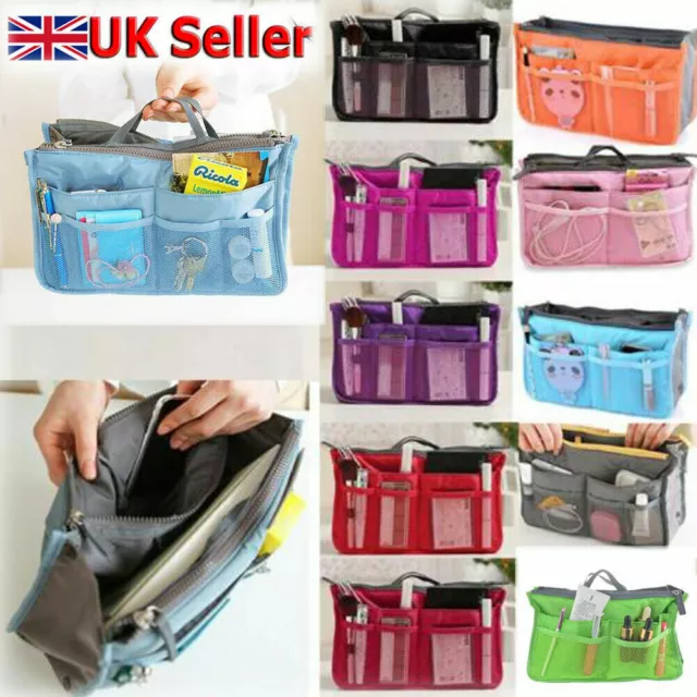 Women Clear Removable Handbag Organizer Insert Cosmetic Bag-in-Bag Tidy  Travel