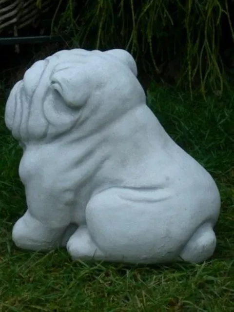Figur Hund Bulldogge H 22 cm Tierfigur für Gartenfigur Hundefigur aus Beton 3