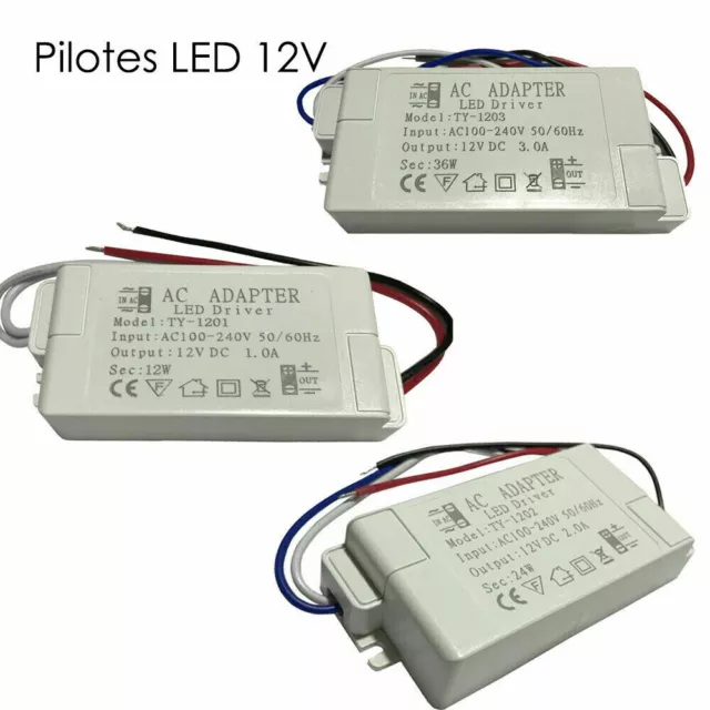 Transformateur LED Alimentation Pilote Driver DC12V Adaptateur Secteur