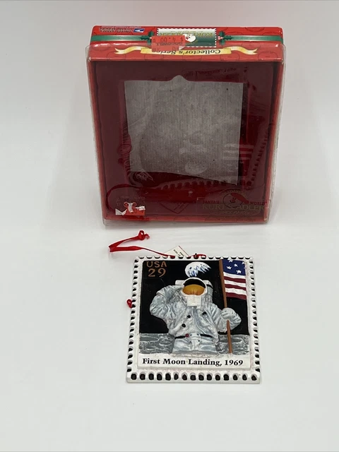 Kurt Adler USPS First Moon Landing 1969 Stamp Style Ornament, 1998