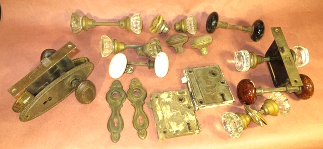 Random Antique Door Hardware Lock & Doorknobs, No Keys