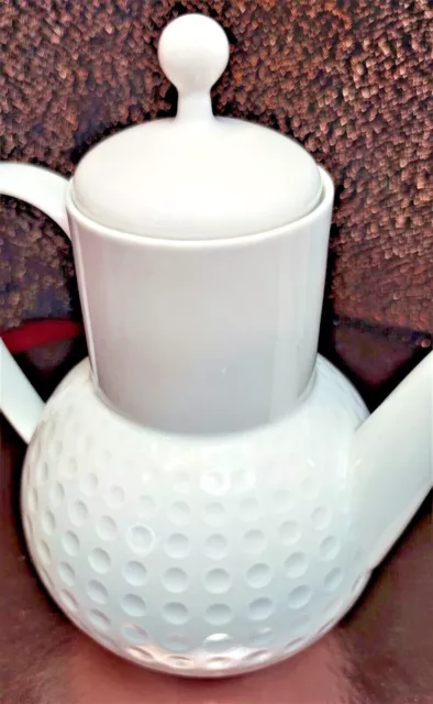 Designer H. Löffelhardt Kaffeekanne Arzberg 2375 Golfball weiß Teekanne Nachlass 3