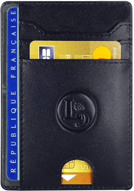 Porte-Cartes Cuir Anti-RFID LuxyGo - 8 Emplacements, Protection Sans Contact, Cadeau