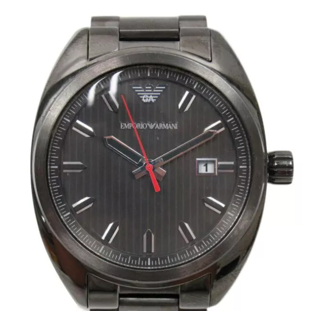 EMPORIO ARMANI AR5910 Men's Wristwatch Quartz Analog Black Used From Japan