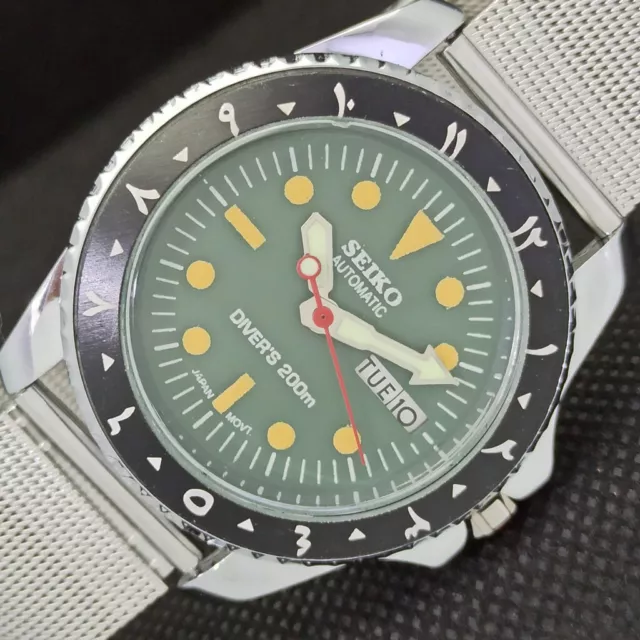 REFURBISHED VINTAGE SEIKO AUTO DIVER STYLE JAPAN WATCH MOVABLE BEZEL ...