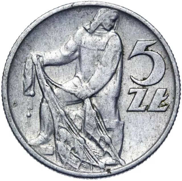 Polen PRL - Polska - Münze - 5 Złotych Zloty 1959 Fischer Warschau - ERHALTUNG !