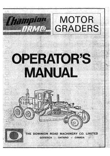 DRMCO DOMINION CHAMPION GRADER many manuals, 500 600 series D562 on CD DISC 2