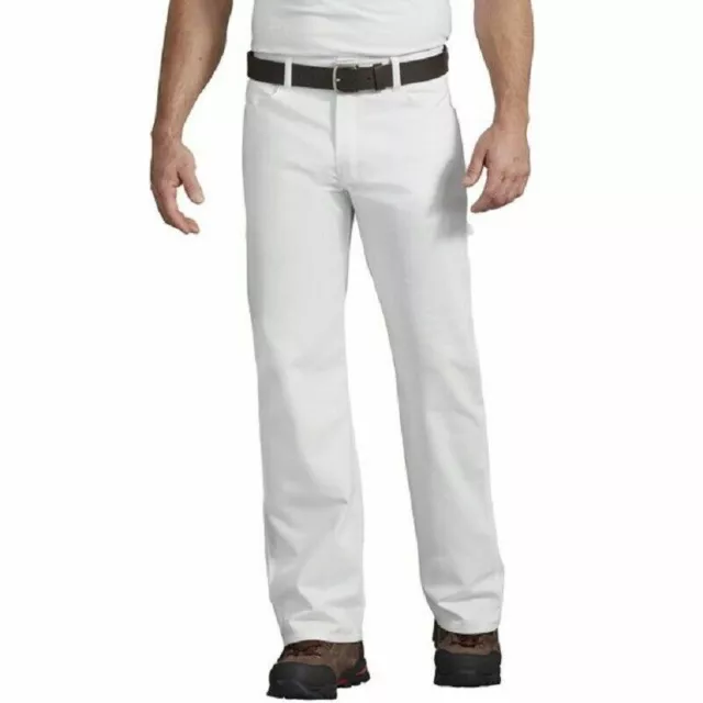 NEW Dickies White Straight Leg Relaxed Fit Flex Painter Pants Men's Size 42x32