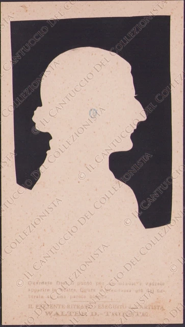 Ritratto artista Walter D. Trieste caricatura silhouette maschile Effetto ottico