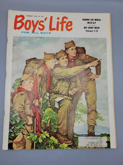 Vintage Boy Scout- 1962 Boys' Life - February - Rockwell Cover 7Up Ad