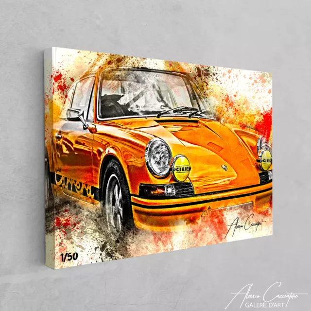 Porsche Wall Art Vintage Car Poster Painting Canvas Framed Wall Decor Abstract