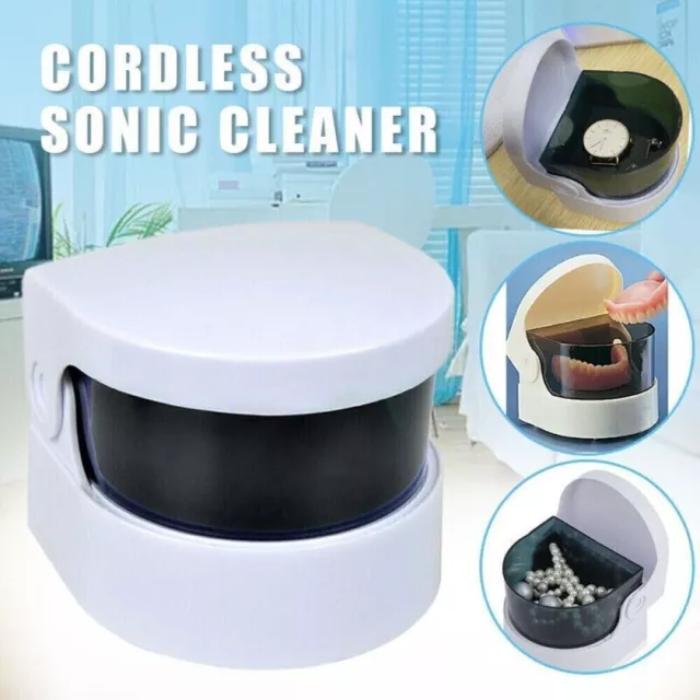 Compact Cordless Ultrasonic Cleaner Denture Cleaning Jewelry Cleaner Household 2