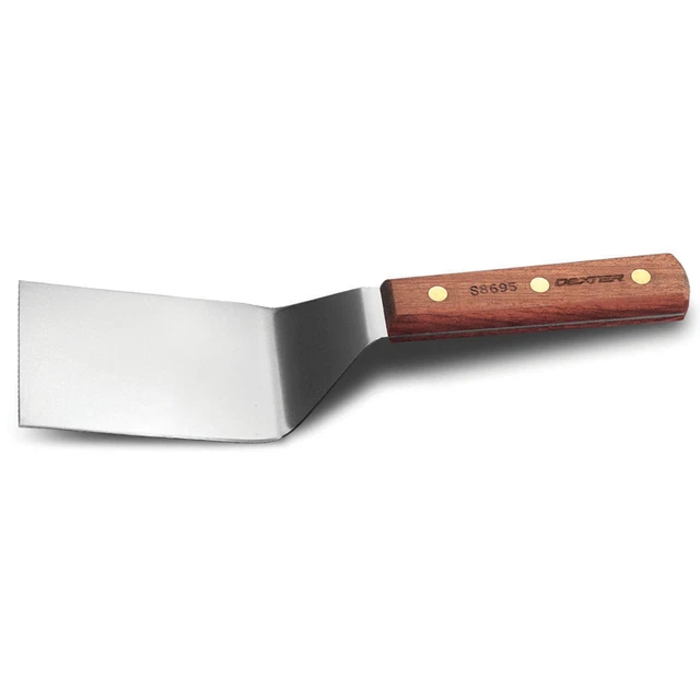 Dexter Russell S8694 Wood Handle 4 x 3 Offset Hamburger Turner"