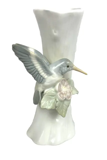 Otagiri Hummingbird & Flowers 3D Relief On 5.5" Bud Vase 1993 Japan