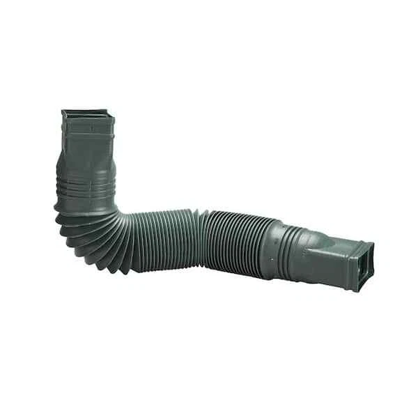 Flex A Spout 55 in Green Vinyl Downspout Extension drainage pipe and catch basin