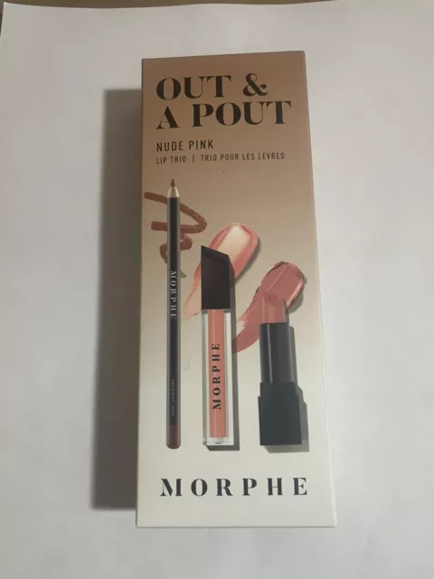 Morphe -Out And A Pout - "NUDE PINK" Lip Trio - Lipstick, Gloss & Pencil - NIB