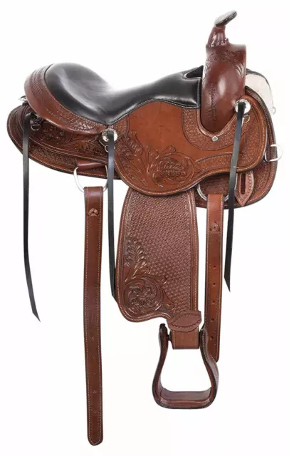 Premium Hand Carved Leather Western Gaited Tack Saddle Comfy Seat Set 10" - 18"