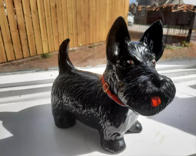Vintage Scottie Dog Figurine Black Scottish Terrier Price Kensignton England