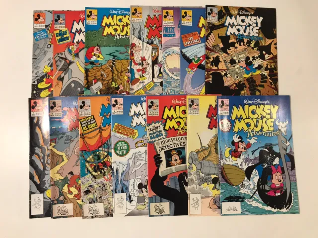 Walt Disney Mickey Mouse Adventures 1-18 (-4) Comic Book Near Complete Set Vf-NM
