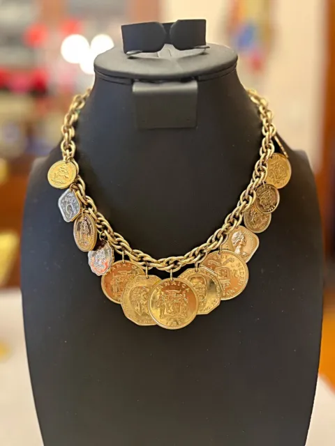 Vintage FRANKLIN MINT Necklace GOLD-TONE “The Golden Caribbean Collection” NWOT
