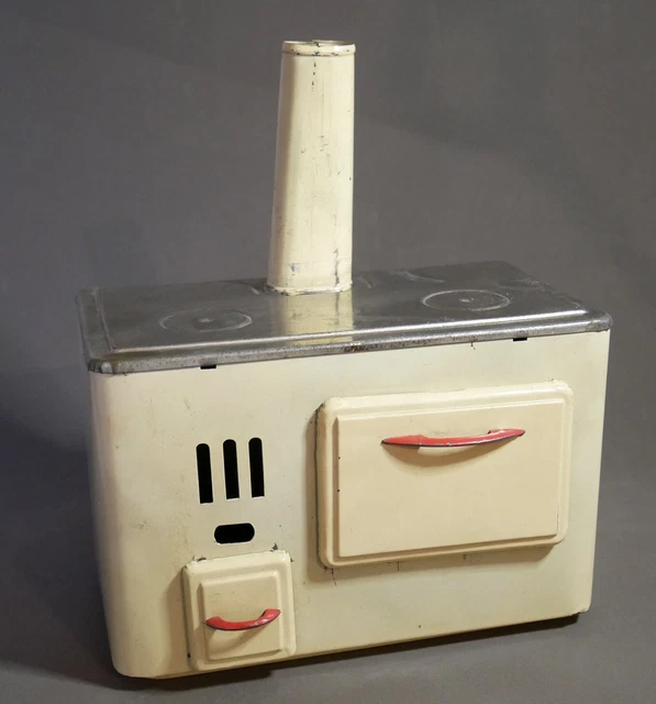 Cuisinière jouet ancien tôle + accessoires cf poupées dinett 40