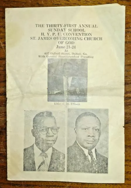 31st Annual H.Y.P.U. Convention Program - St James Overcoming Church Macon -1950