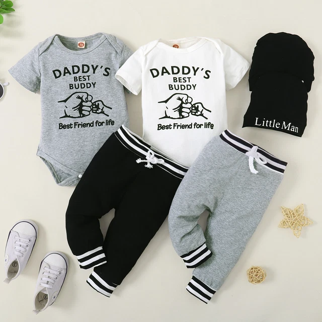 Set cappelli pantaloni pantaloni neonato neonato maniche corte abiti estivi
