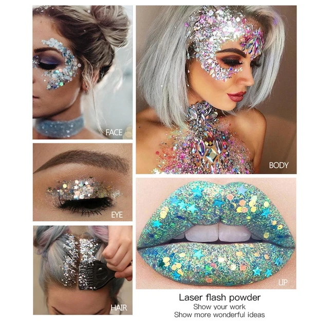 Glitter Iridescent Face Body Paint Make Up Gel Night Fashion Festival NEW G5H5