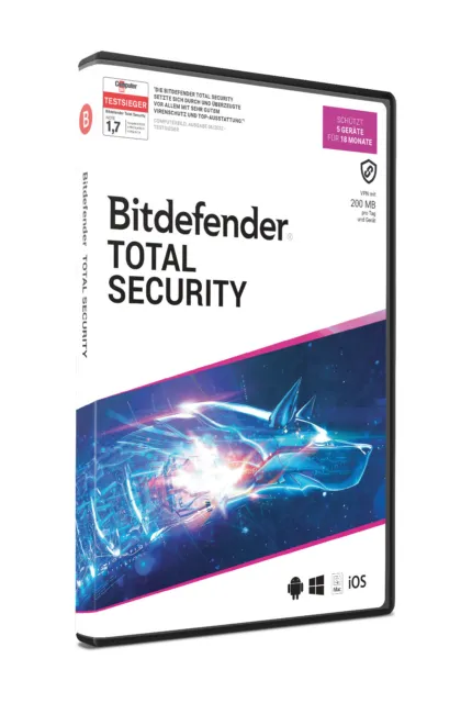 BitdefenderTotal Security 5 Geräte / 18 Monate