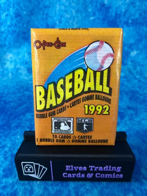 Baseball MLB 1992 Sammelkarte versiegelt Wachspaket von O-Pee-Chee 1992