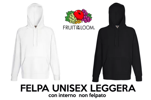 felpa leggera cappuccio senza zip Fruit of loom