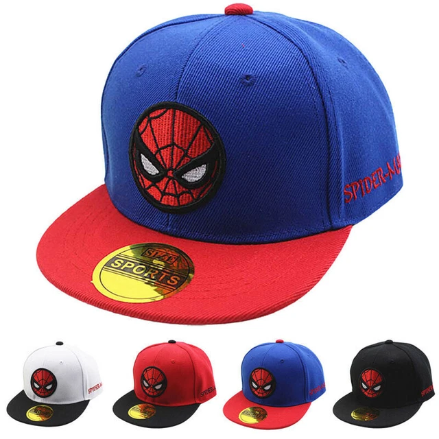 SPIDERMAN BASEBALL CAP Kids Boys Summer Sports Hip-hop Flat Brim Sun