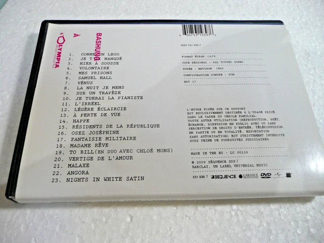 Dvd Alain Bashung A L'olympia    2009 /  Dvd   23 Titres 2