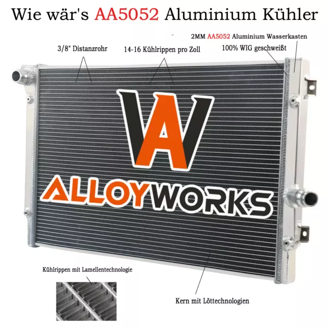 2 Reihe Aluminium Kühler Für VW GOLF GTI MK5 2,0T OEM # 3C0121253AR DE
