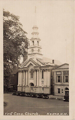Vintage Rppc Keene Nh First Congregational Church Real Photo Postcard 91222