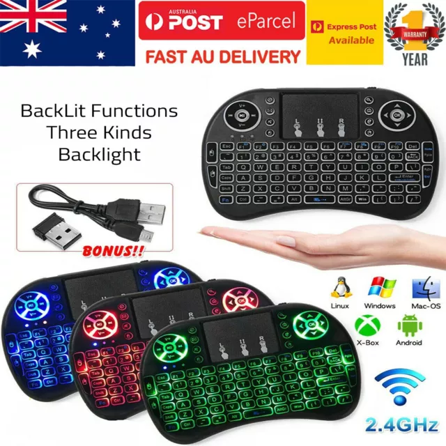 Mini Wireless Keyboard Remote Touchpad Keypad Smart-TV Android TV Box PC Backlit