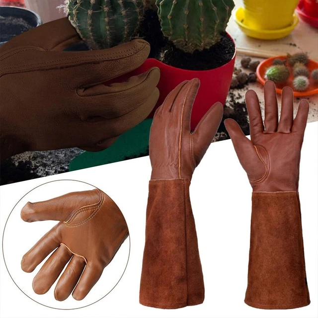 Leather Gardening Mitts Coffee Pruning Gloves Tool Gardening Gloves  Garden