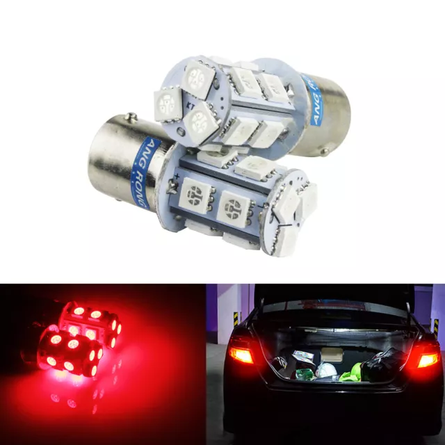 Ampoule 13 SMD Rouge LED P13W BA15s Feux Stop Recul freinage arrière Veilleuses