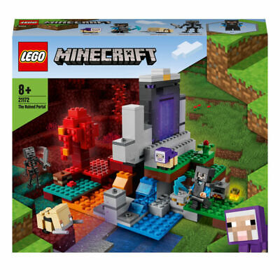 LEGO 21172 Minecraft Le Portail en Ruine, Jouet avec Figurines de Multicolore