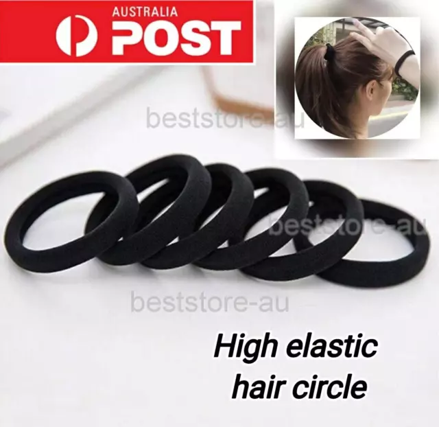 50Pcs Mixed Hair Ties Thick Elastic Spandex Head Bands Soft Ponytail Girls Women 3