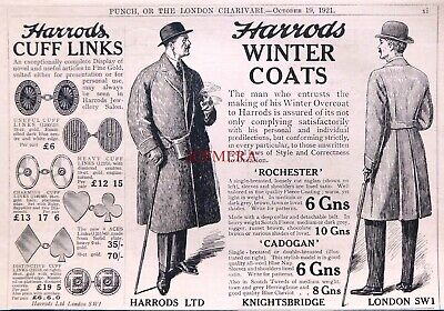 Vintage 1922 Print HARRODS Cigars & Travel Needs Sections Advert #2 