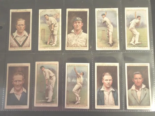 1928 Wills CRICKETERS cricket 50 card set Tobacco Cigarette cards complete lot